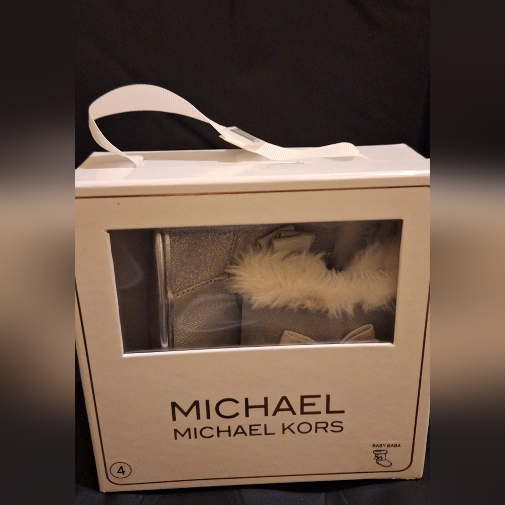 Michael Kors Silver Baby Booties Size 4